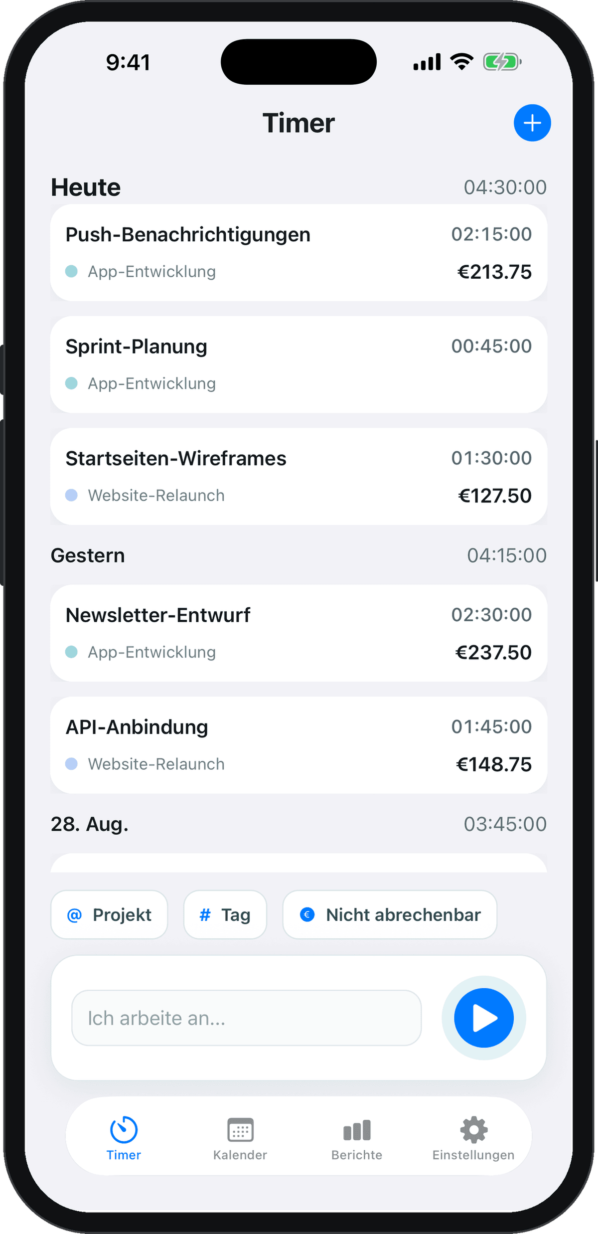 Toggle Time Tracker
