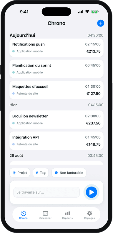 Application de suivi du temps