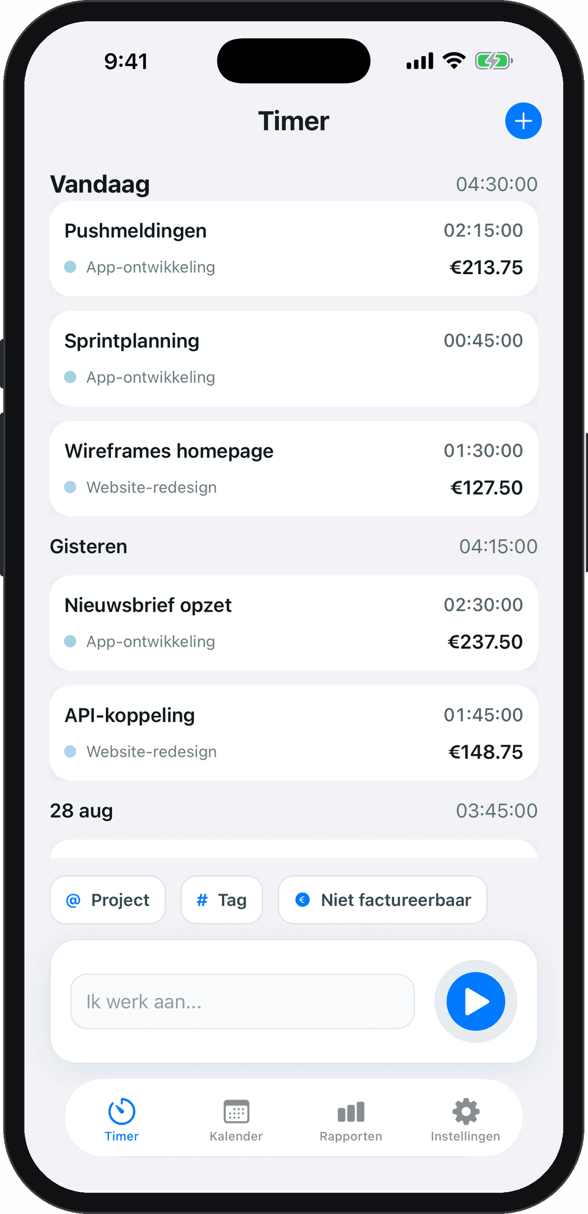 Toggle Time Tracker